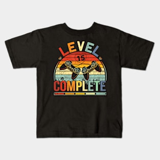 Level 15 Complete Retro Video  Couple 15th Kids T-Shirt